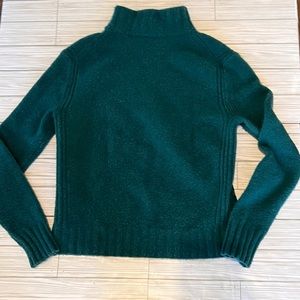 J. Crew Mock Neck Spicy Jade Cozy Merino Wool Blend Sweater Small